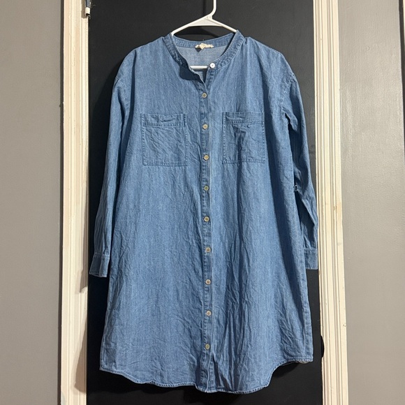 Eileen Fisher Chambray Shirt Dress Size: XS Missing belt - Picture 2 of 7